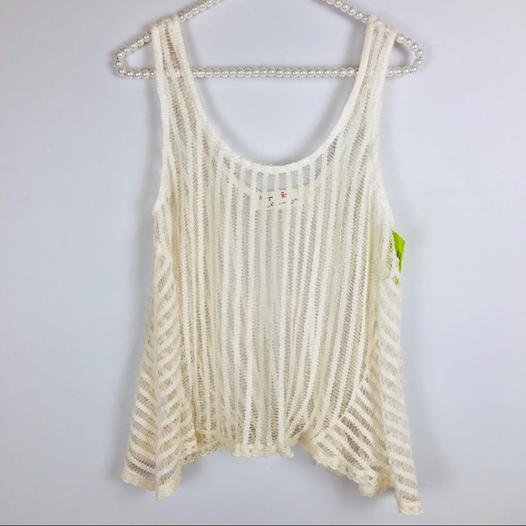 Vintage Havana Tops - VINTAGE HAVANA | Off White See-Thru Crop Top